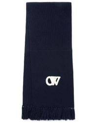 Off-White c/o Virgil Abloh - Logo Embroidered Fringed Edge Scarf - Lyst