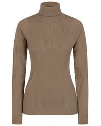 Moncler - Grenoble Logo Embroidered Polo Neck Jumper - Lyst