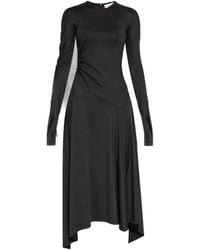 Victoria Beckham - Asymmetric-Hem Long-Sleeved Midi Dress - Lyst