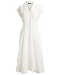 Polo Ralph Lauren - A-Line Linen Midi Shirt Dress - Lyst