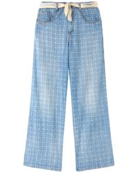 Ermanno Scervino - Check-Pattern Belted Jeans - Lyst