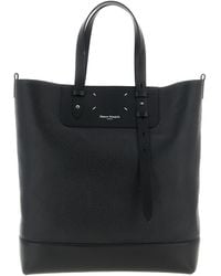 Maison Margiela - Vertical Logo Detailed Tote Bag - Lyst