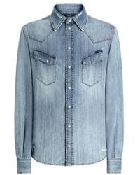 Dolce & Gabbana - Distressed Denim Shirt - Lyst