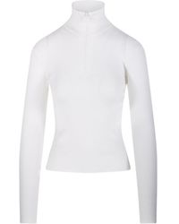 Courreges - Courrèges Zipped Mock Neck Jumper - Lyst