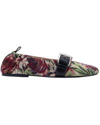 Ganni - Buckle Strap Ballerinas - Lyst