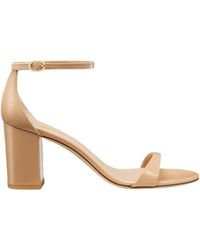 Stuart Weitzman - Nudist Ii Leather Ankle-Strap Sandals - Lyst