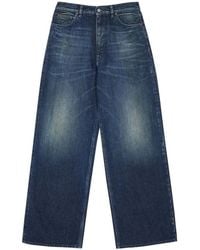 MM6 by Maison Margiela - Logo Patch Wide-Leg Jeans - Lyst