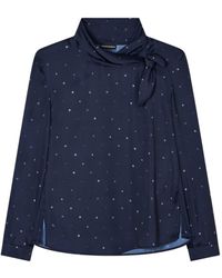 Emporio Armani - Polka-Dot Bow Blouse - Lyst