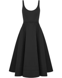 Dior - Mid-Length Flared Dress With Belt - Lyst