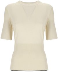 JOSEPH - Contrasting-Trim Crew Neck Jumper - Lyst