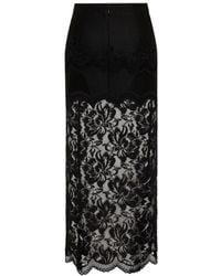 Rabanne - Rabanne Scalloped Lace Midi Skirt - Lyst