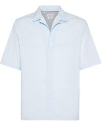 Brunello Cucinelli - Short Sleeved Camp-Collar Shirt - Lyst