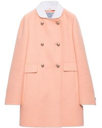 Prada - Double-Breasted Lightweight Cashmere Peacoat - Lyst
