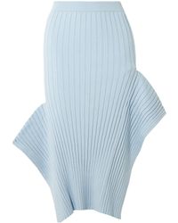 Stella McCartney - Asymmetrical Ribbed Midi Skirt - Lyst