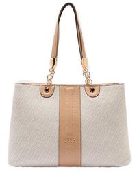 Liu Jo - Monogram Logo Drummed Effect Tote Bag - Lyst