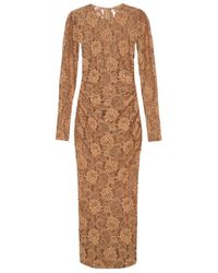 Dolce & Gabbana - Chantilly-Lace Crewneck Midi Dress - Lyst