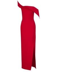 Roland Mouret - Off-Shoulder Asymmetric Maxi Dress - Lyst