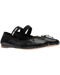Miu Miu - Round Toe Ballet Shoes - Lyst