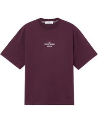 Stone Island - Logo Printed Crewneck T-Shirt - Lyst