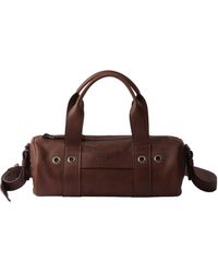 Prada - Route Large Leather Top-Handle Bag - Lyst