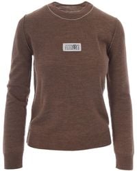 MM6 by Maison Margiela - Contrast-Trimmed Ribbed Jumper - Lyst