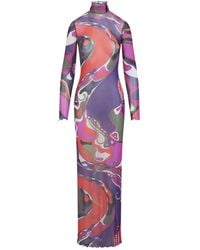 PUCCI - Tulle Long Dress - Lyst