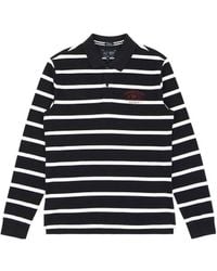 Armani Jeans - Logo Striped Polo Shirt - Lyst