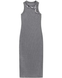 Area - Crystal-Embellished Ribbed Midi Dress - Lyst