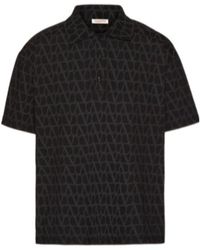 Valentino - Cotton Polo Shirt With Toile Iconographe Print - Lyst