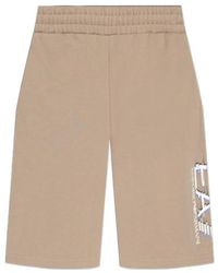 EA7 - Logo Printed Shorts - Lyst