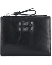 Miu Miu - Small Logo-Embossed Leather Wallet - Lyst