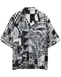 Versace - Pattern-Printed Short-Sleeved Twill Shirt - Lyst