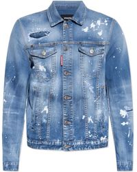 DSquared² - Dan Distressed Faded Effect Denim Jacket - Lyst