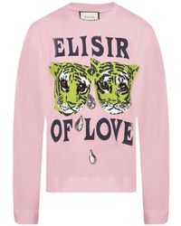 Gucci - Tiger Printed Long-Sleeved Hoodie - Lyst