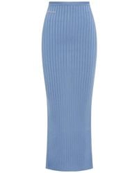 Marni - Jacquard-Logo Ribbed Maxi Skirt - Lyst