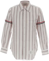 Thom Browne - Stripe Detailed Button-Up Shirt - Lyst