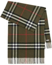 Burberry - Plaid Fringed Scarf - Lyst