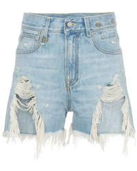 R13 - High Waist Denim Shorts - Lyst