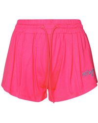 MSGM - Logo Embroidered Drawstring Shorts - Lyst