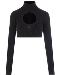 Courreges - Courrèges Cut-Out High Neck Jumper - Lyst