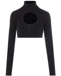 Courreges - Courrèges Cut-Out High Neck Jumper - Lyst