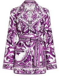 Dolce & Gabbana - Majolica-Print Twill Shirt - Lyst