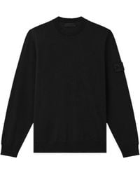 Stone Island - Logo Patch Crewneck Sweatshirt - Lyst