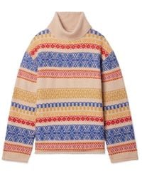 The Elder Statesman - Fair Isle Pattern Cashmere Turtleneck Sweater - Lyst