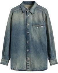 MM6 by Maison Margiela - Long-Sleeved Denim Shirt - Lyst