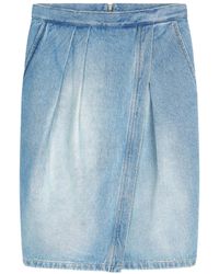 Dries Van Noten - Straight Denim Mini Skirt - Lyst