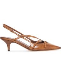 Miu Miu - Leather Slingback With Buckles - Lyst