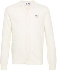 COMME DES GARÇONS PLAY - Heart-Patch Wool Cardigan - Lyst