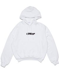 Off-White c/o Virgil Abloh - Logo Printed Long-Sleeved Hoodie - Lyst