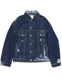 Acne Studios - Long-Sleeved Distressed Denim Jacket - Lyst